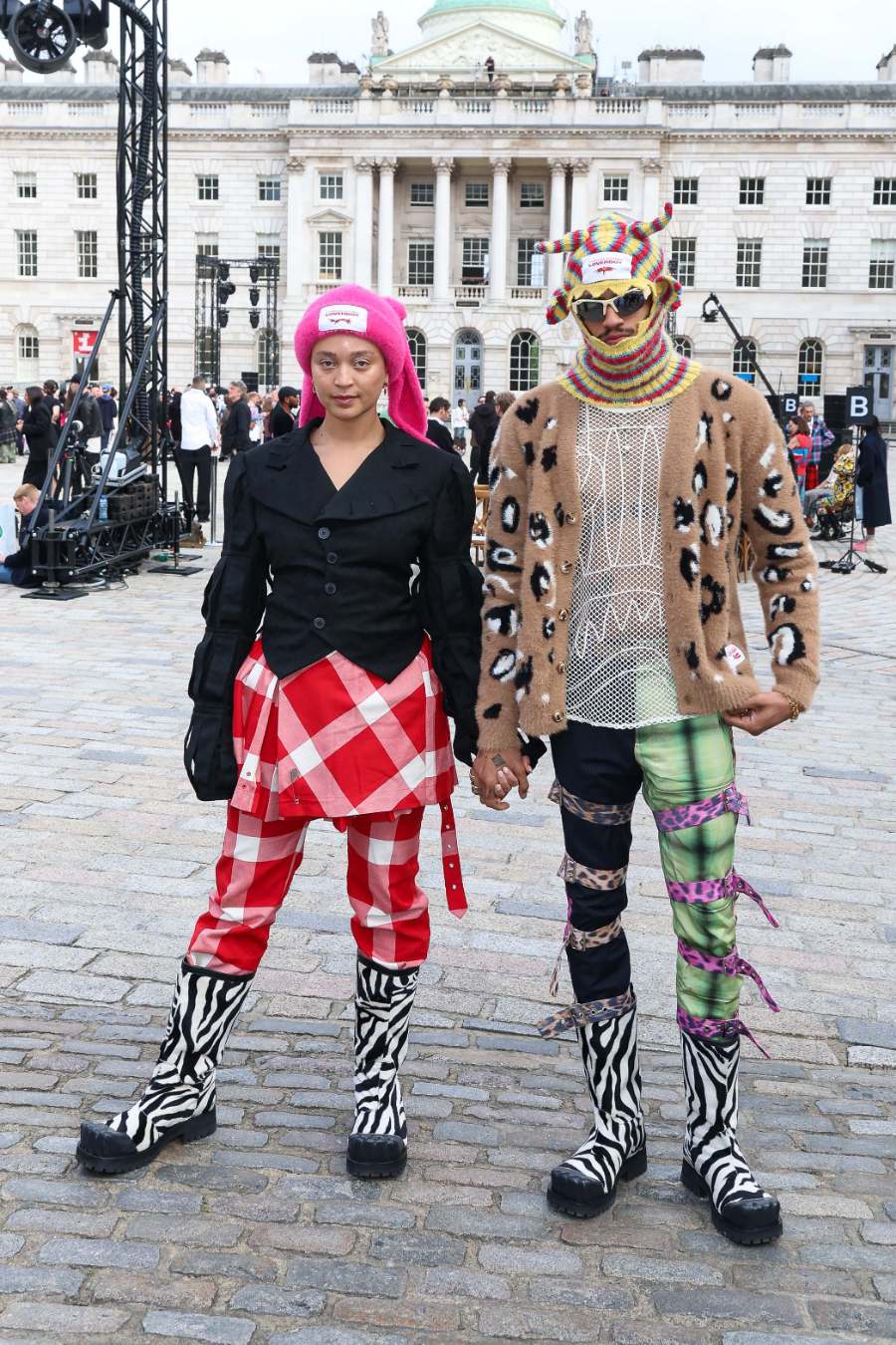 Connie Constance and Kelvin Bueno at Charles Jeffrey Loverboy SS2025; Image provided by brand