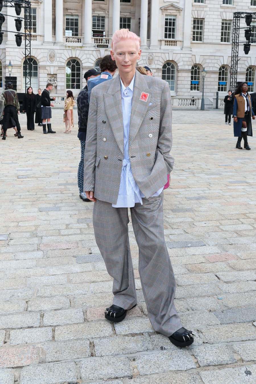 Tilda Swinton at Charles Jeffrey Loverboy SS2025; Image provided by brand